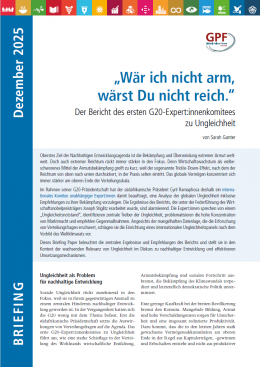 „Wär ich nicht arm, wärst Du nicht reich.“ Der Bericht des ersten G20-Expert:innenkomitees zu Ungleichheit