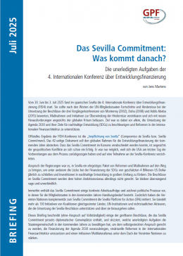 Titelseite des Briefings "Das Sevilla Commitment: Was kommt danach?"