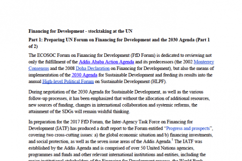 Cover Financing for Development- stock-taking at the UN| Part 1